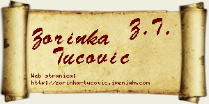 Zorinka Tucović vizit kartica